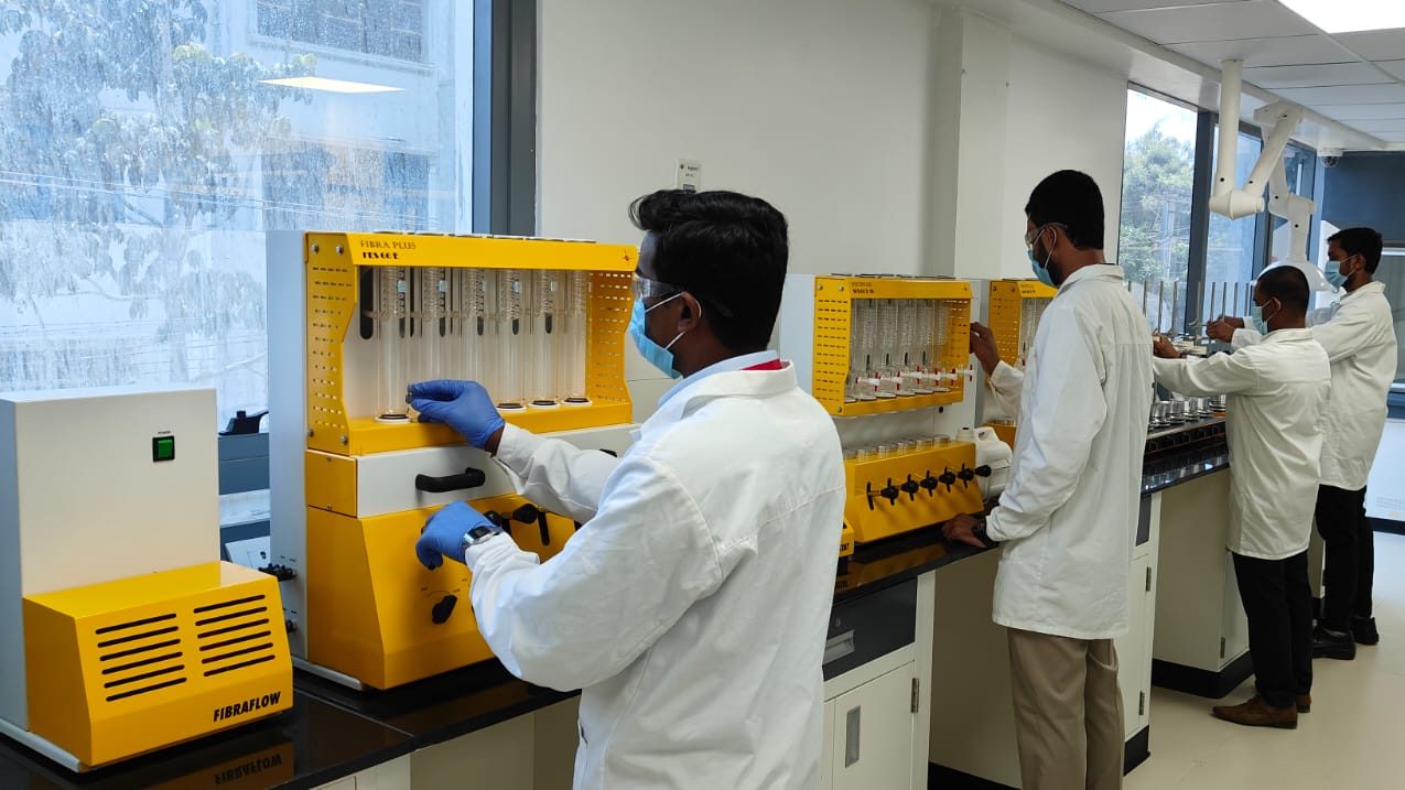 Analysts at the sample preparation bench