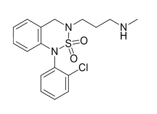 1-(2-chlorophenyl)-3-(3-(methylamino)propyl)-3,4-dihydro-1H-benzo[c][1,2,6]thiadiazine 2,2-dioxide