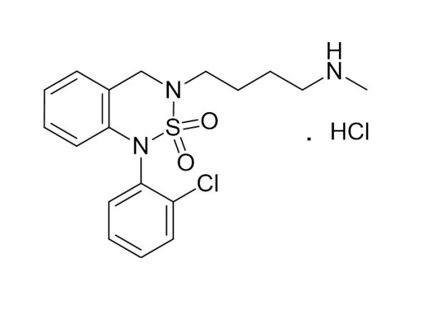 1-(2-chlorophenyl)-3-(4-(methylamino)butyl)-3,4-dihydro-1H-benzo[c][1,2,6]thiadiazine 2,2-dioxide hydrochloride