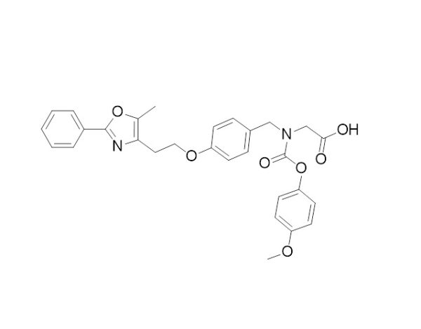 2-(((4-methoxyphenoxy)carbonyl)(4-(2-(5-methyl-2-phenyloxazol-4-yl)ethoxy)benzyl)amino)acetic acid